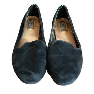 Adam Tucker Me Too Black Loafers Classic Suede Leather Slip On Women's Size 6M